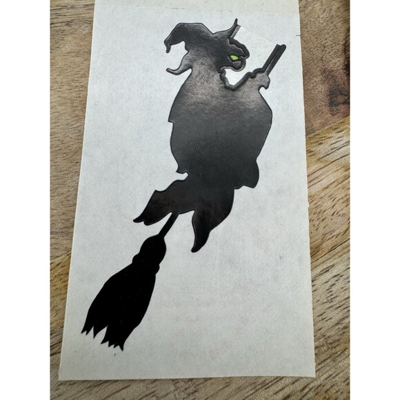 6 Vtg Mrs Grossman's Flying Witch Stickers Left & Right Facing Halloween Broom - Picture 2 of 3